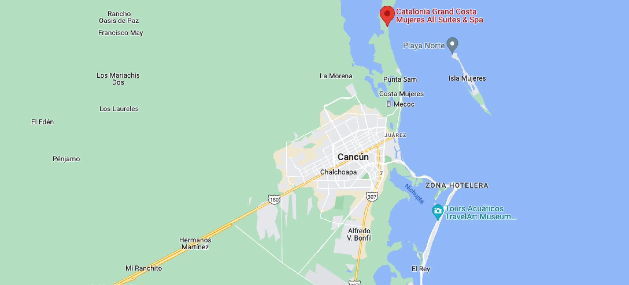 Resort map of Catalonia Grand Costa Mujeres