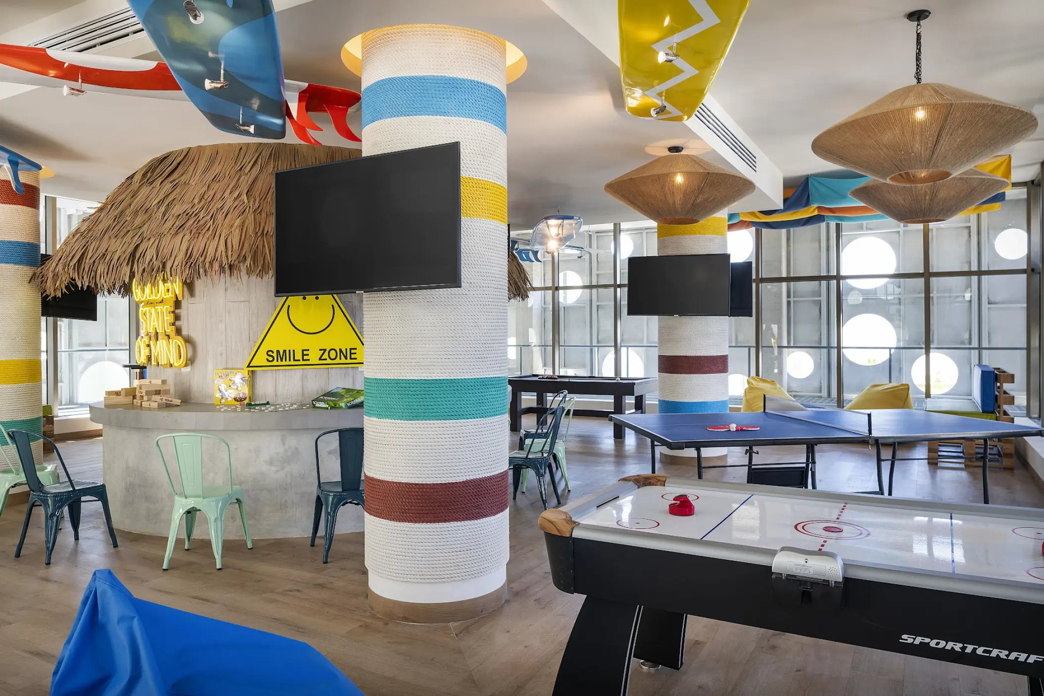 Catalonia Grand Costa Mujeres teens club with air hockey and ping pong tables, Cancun