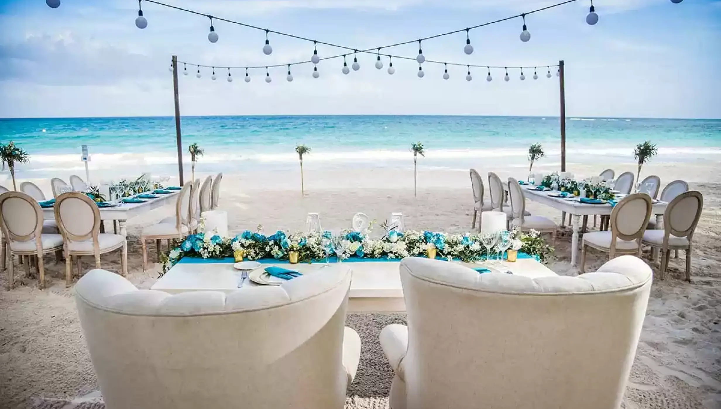 Dinner reception in the beach at Catalonia Royal Tulum