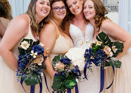 Bride with bride's maids