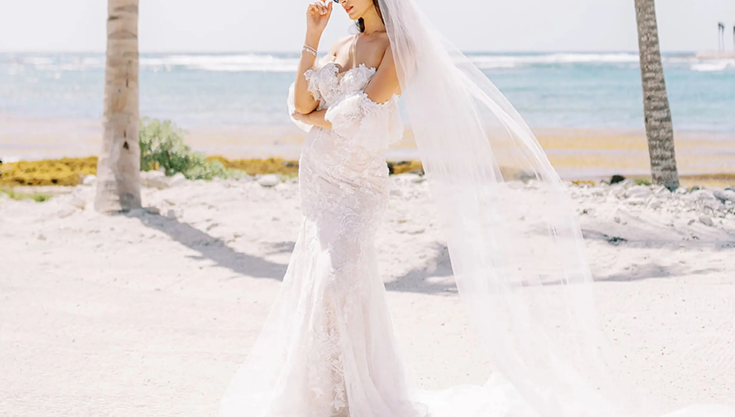 Conrad Tulum Beach Wedding bride.