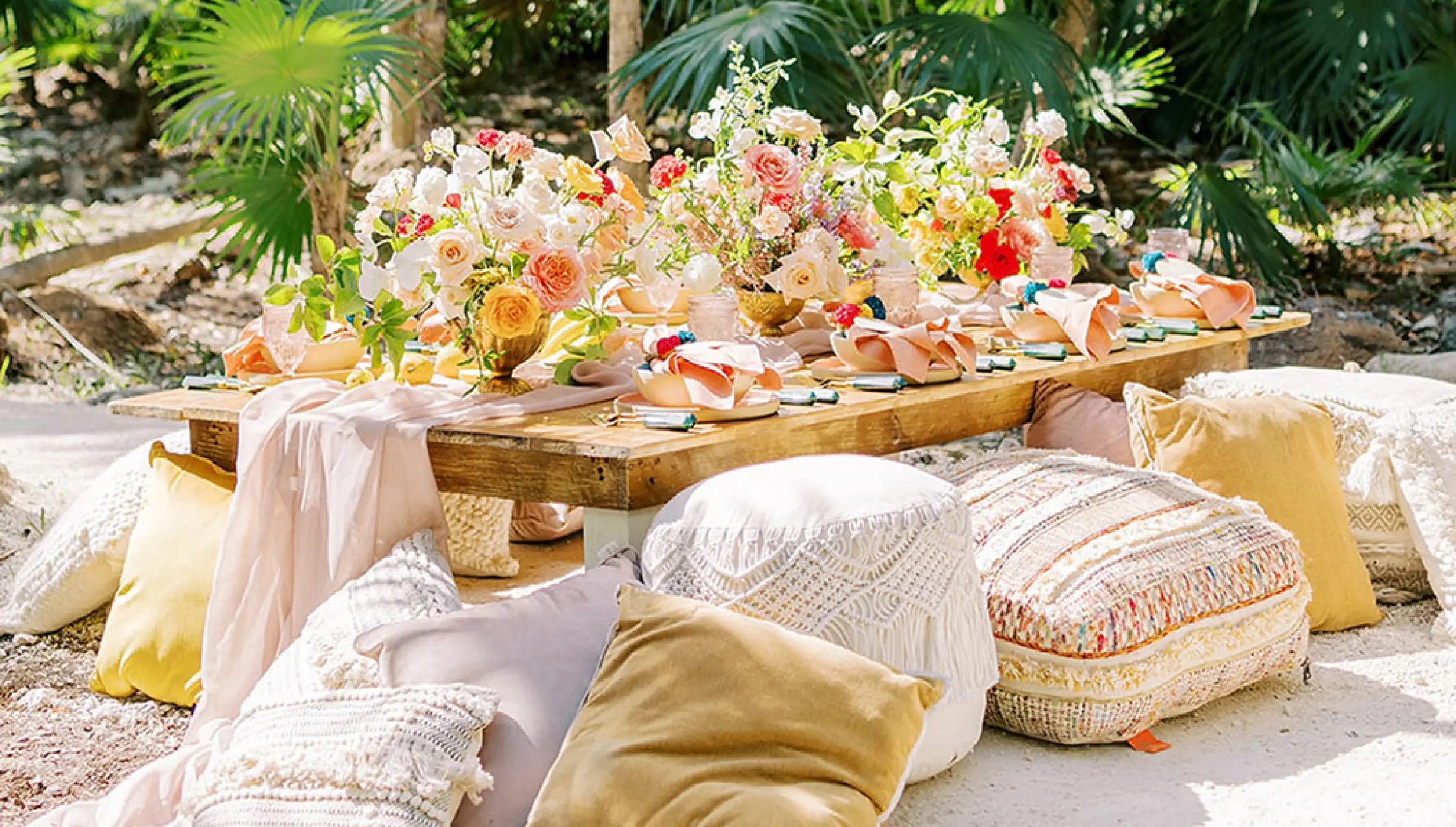 Conrad Tulum Wedding reception setup.