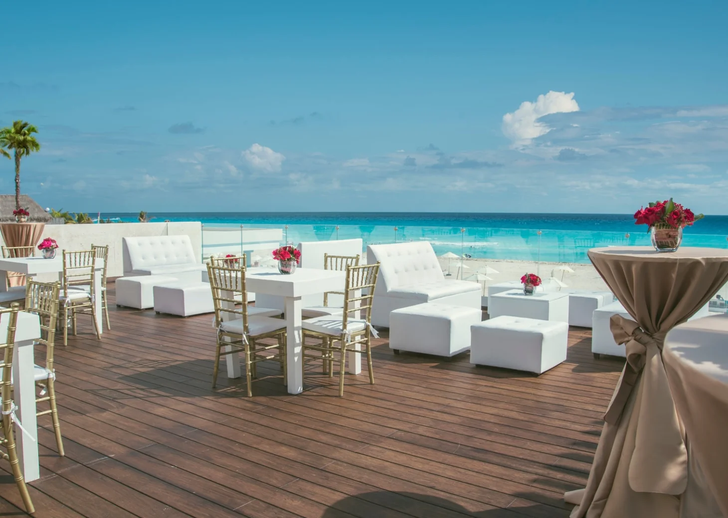 Coral Level at Iberostar Selection Cancun beachside deck venue