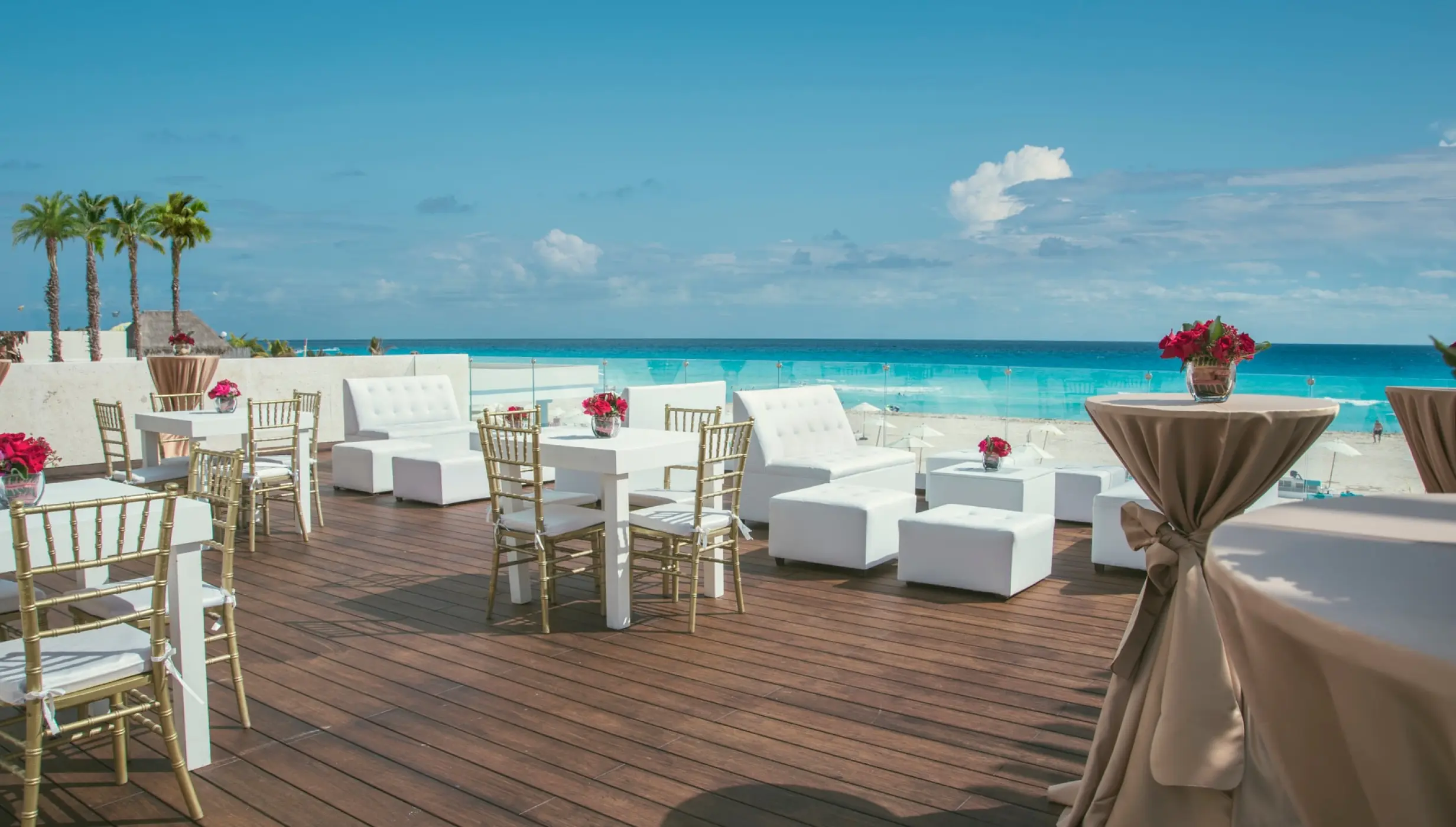 Cocktail party in the coral terrace at Coral Level at Iberostar Selection Cancun