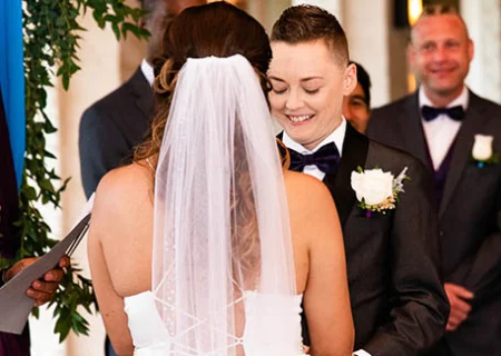 couple celebrating their wedding ceremony