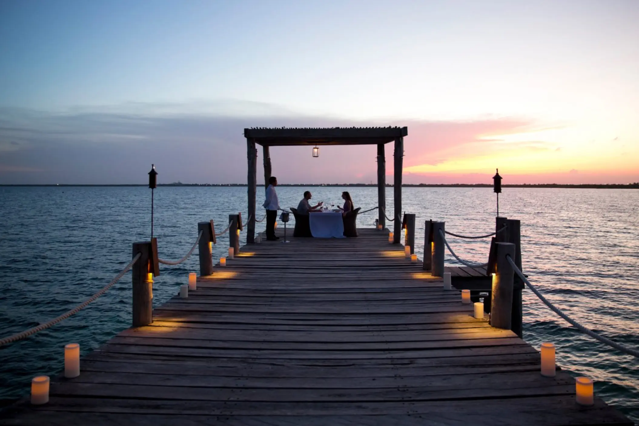 Private pier dinner at Nizuc Resort, Cancun