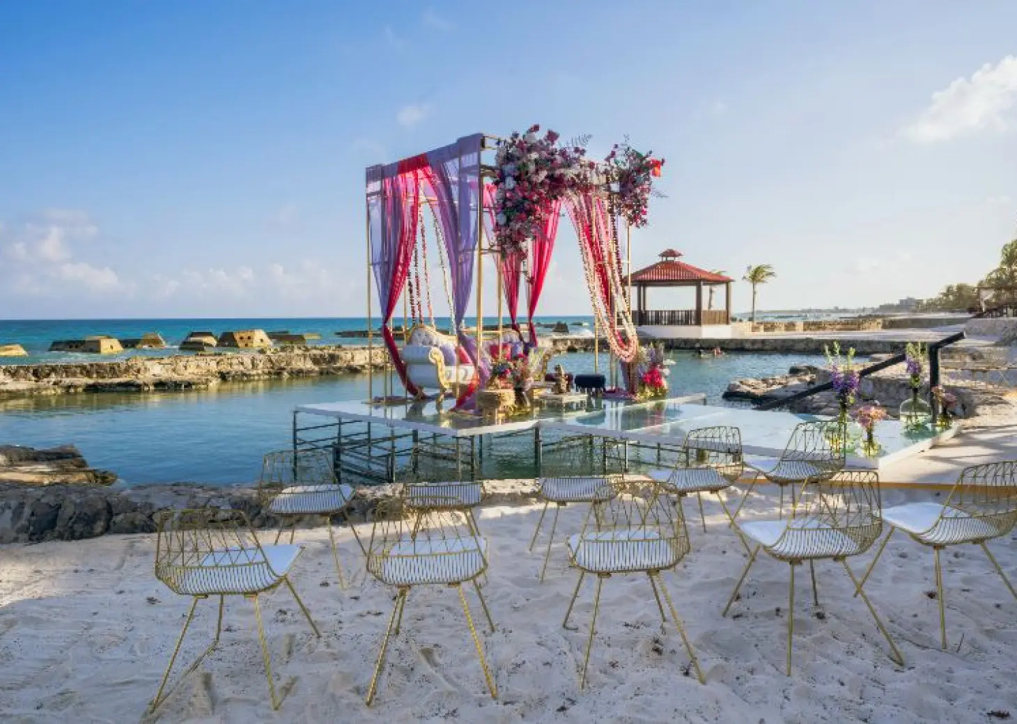 Indian ceremony in Aqua Terrace Venue at El Dorado Casitas