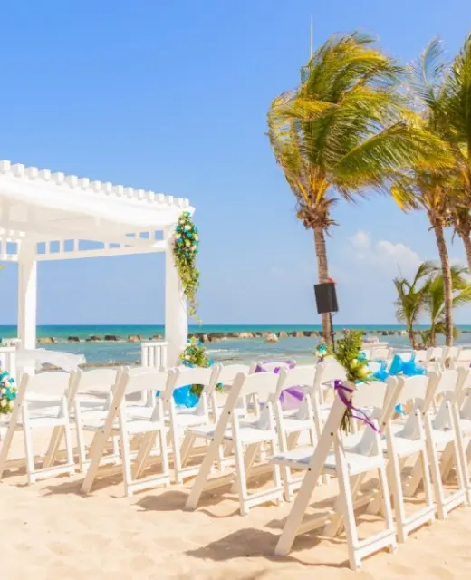 El Dorado Royale beach wedding venue with gazebo
