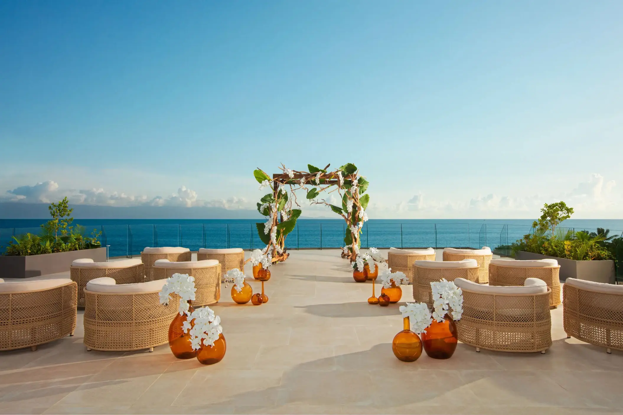 Terrace wedding ceremony at Secrets Bahia Mita, Puerto Vallarta