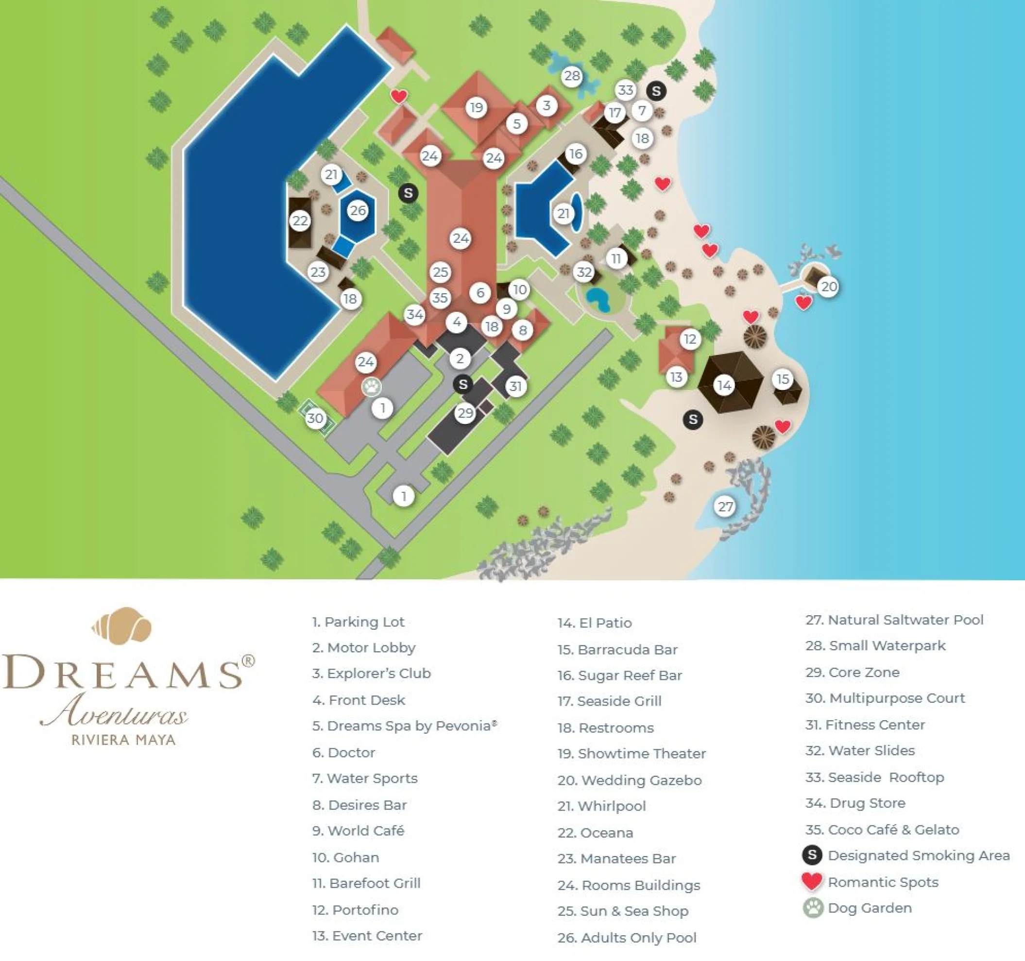 Resort map of Dreams Aventuras Riviera Maya