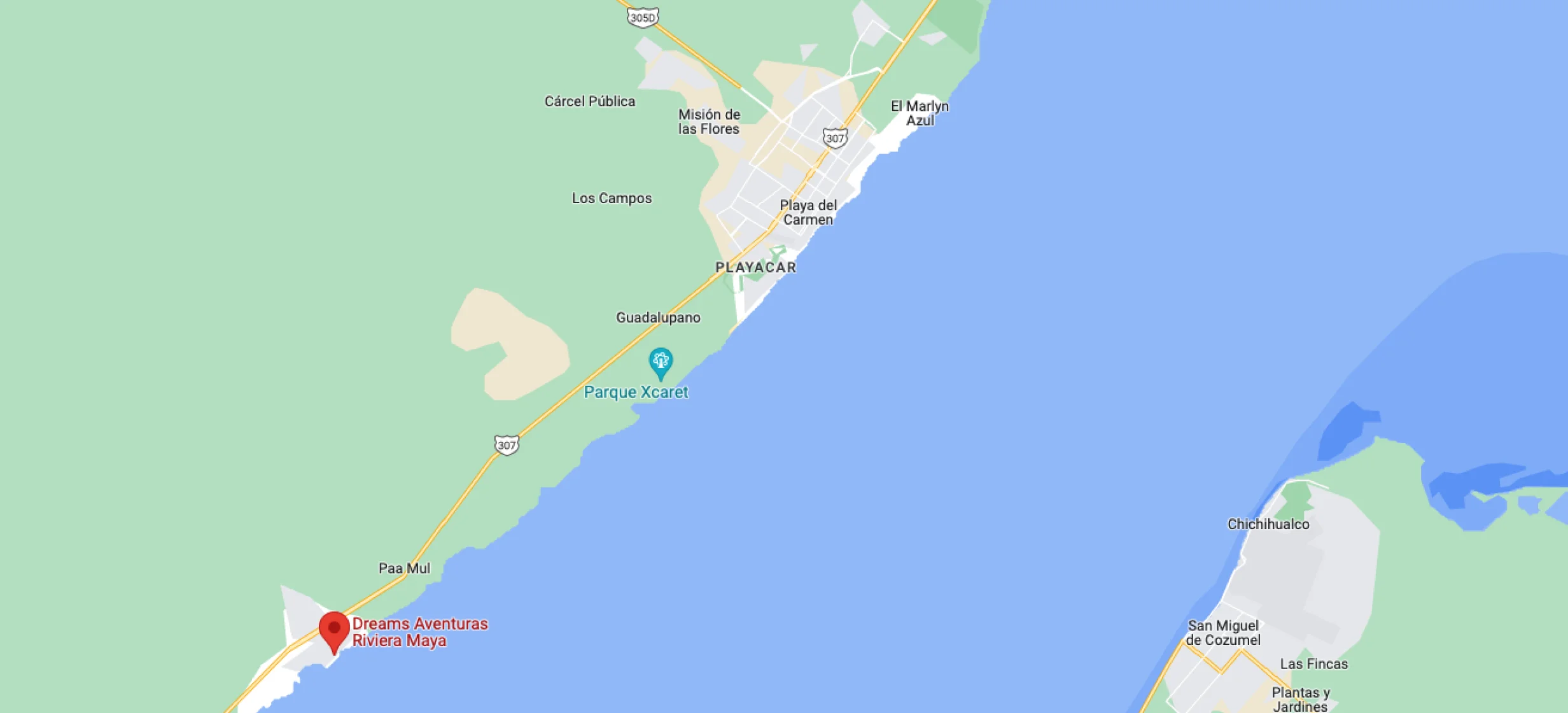 Resort map of Dreams Aventuras