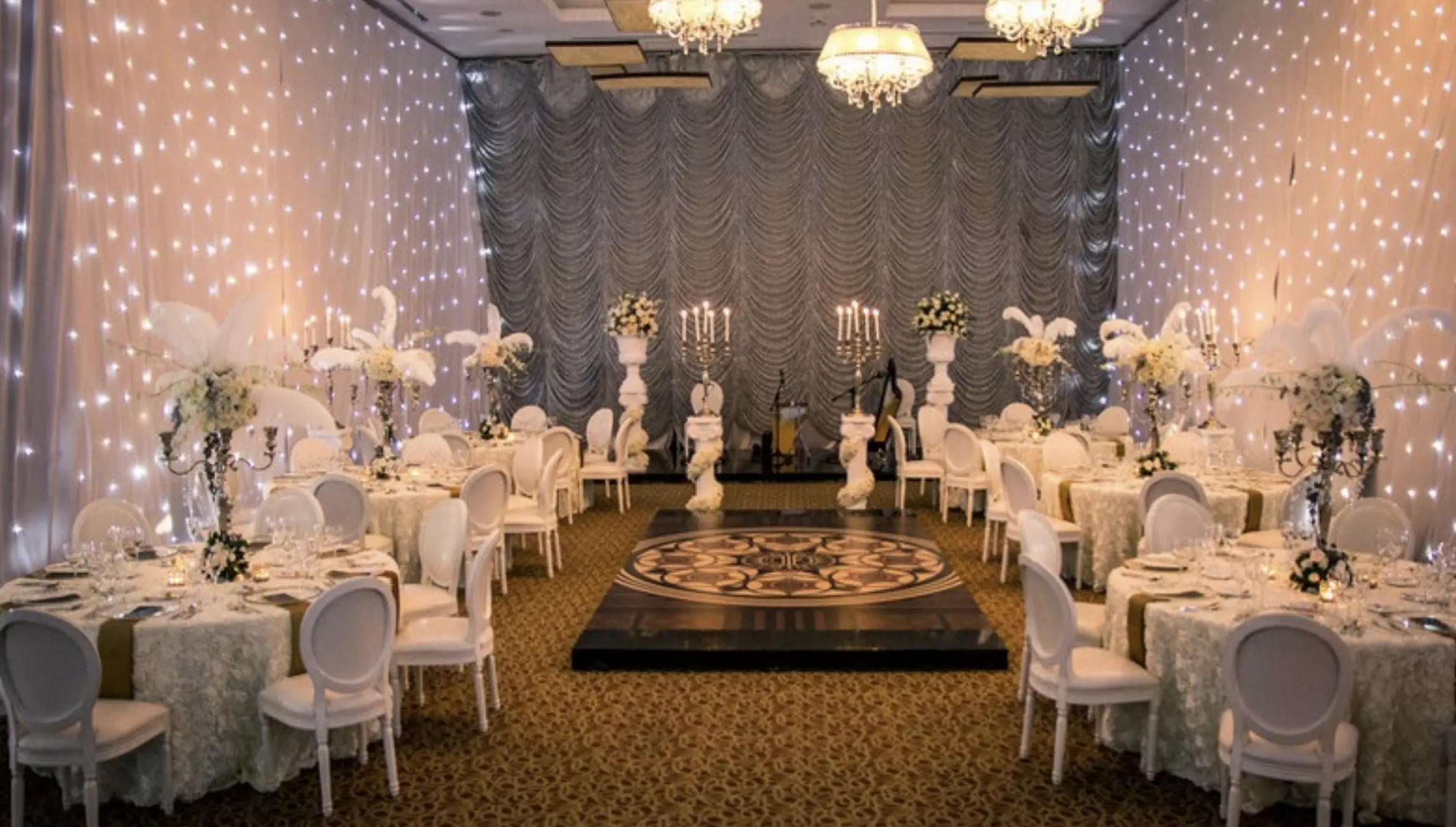 dinner reception in ballroom venue at Dreams aventures riviera maya