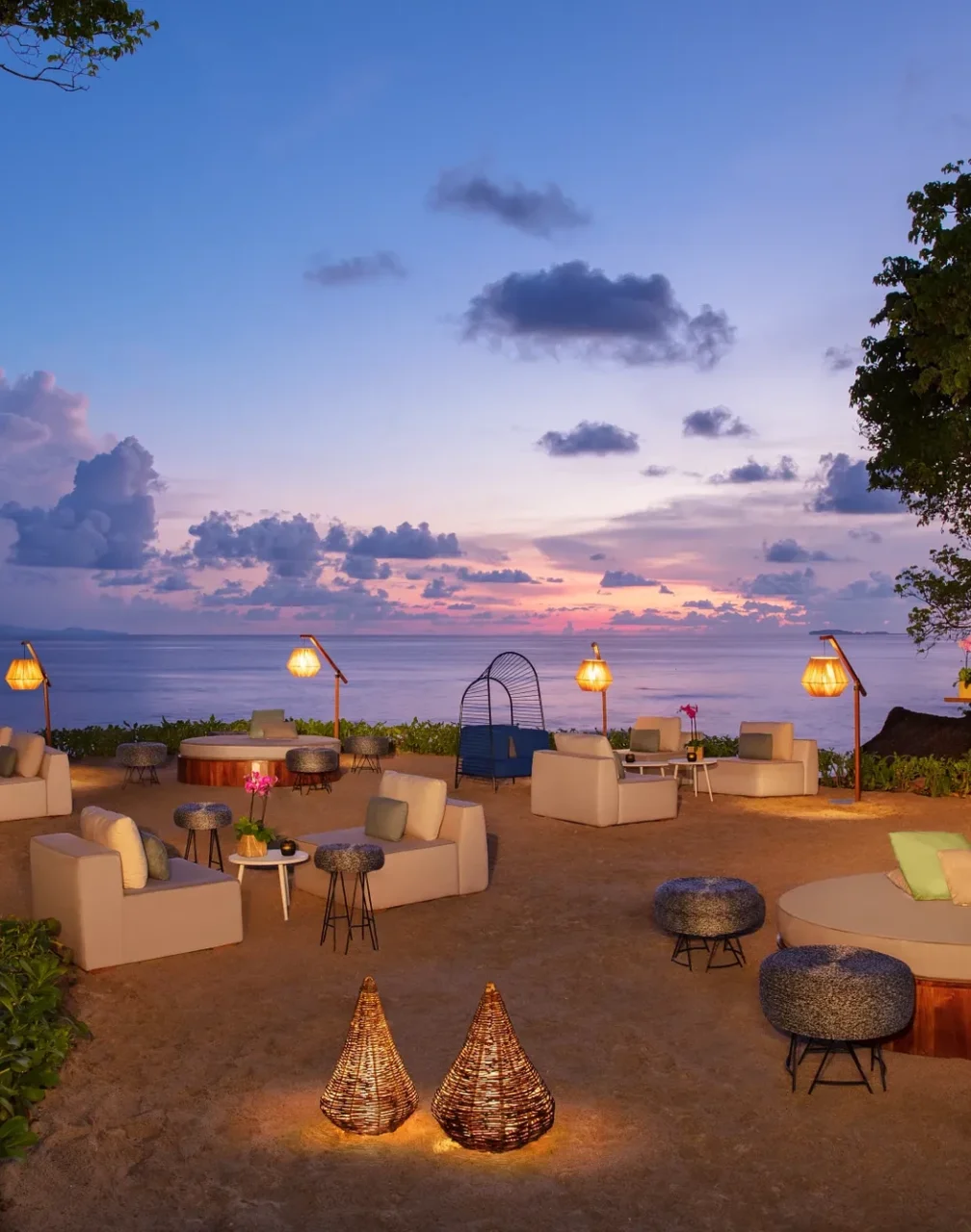 Beach cocktail party wedding venue at Secrets Bahia Mita Surf and Spa.