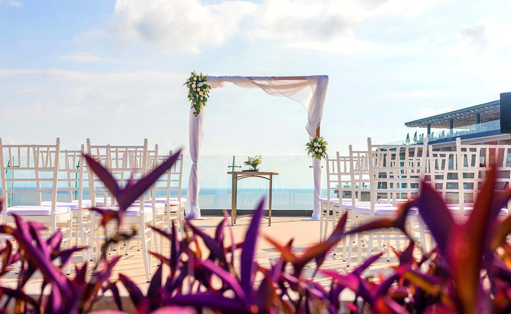 Rooftop wedding ceremony at Secrets Bahia Mita, Puerto Vallarta