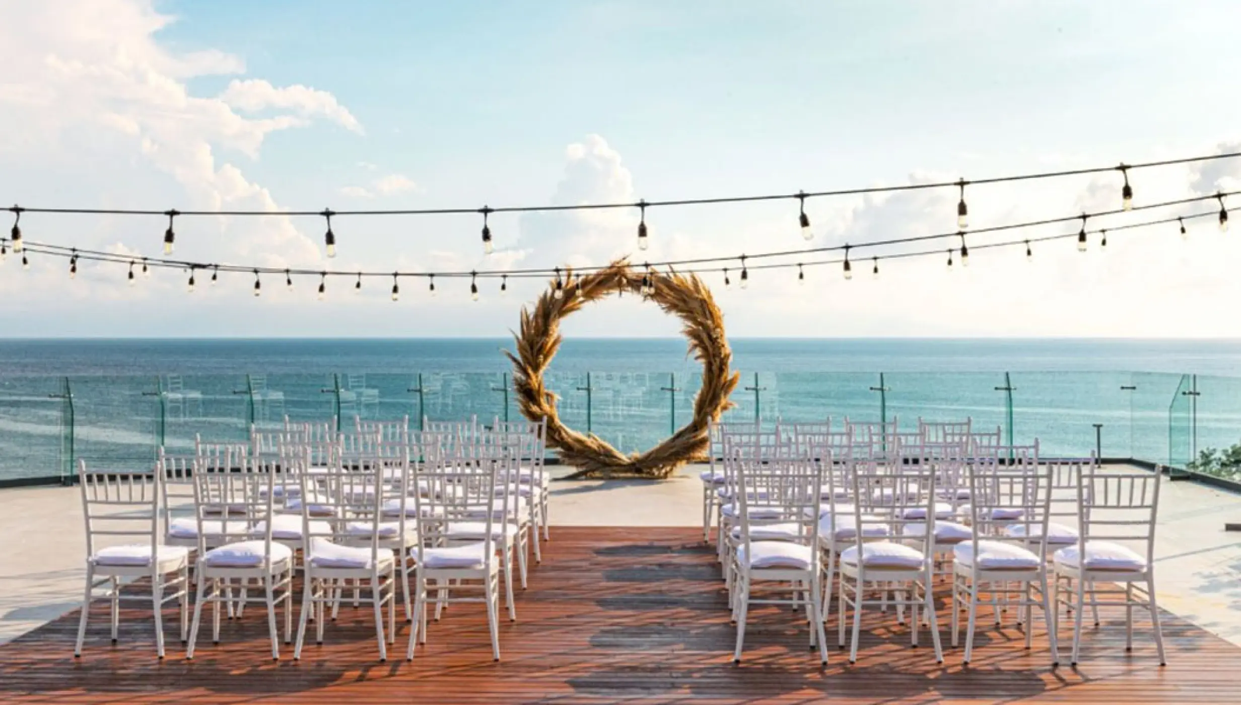 Ceremony decor on Presidential suite marietas terrace at Dreams Bahia Mita Surf and Spa