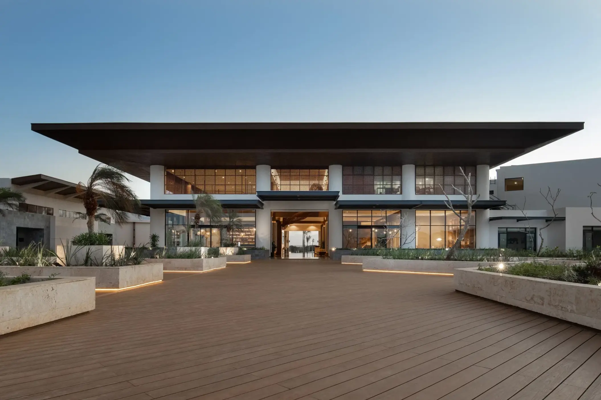 Modern open-air lobby and main building at Dreams Macao Beach, Punta Cana