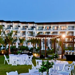 Dinner reception on seaside grill garden terrace at Dreams Macao Punta Cana