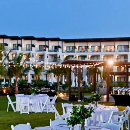 Dinner reception on seaside grill garden terrace at Dreams Macao Punta Cana