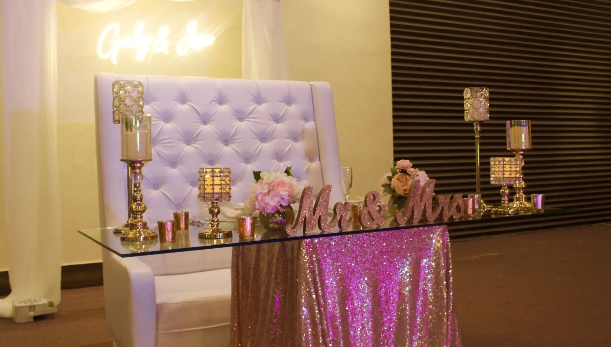 Decor on the ballroom at Dreams Onyx Resort and Spa