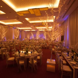 Dinner reception in Ballroom Venue at Dreams Riviera Cancun Resort and Spa