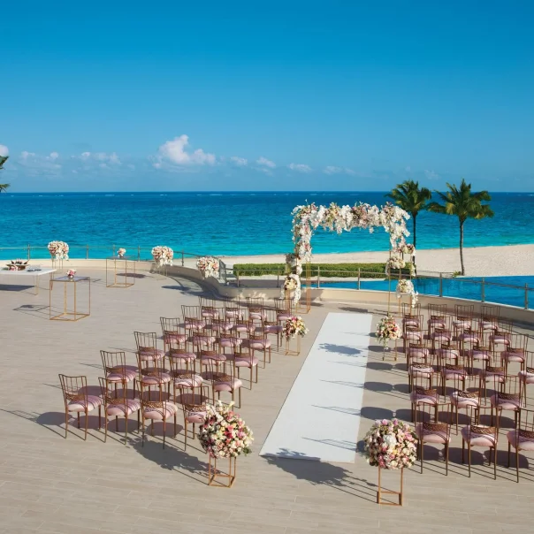 Dreams Riviera Cancun wedding venue terrace with altar