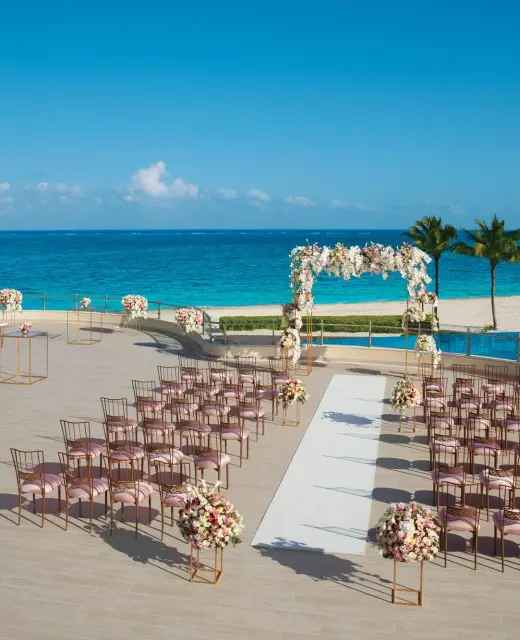 Dreams Riviera Cancun wedding venue terrace with altar