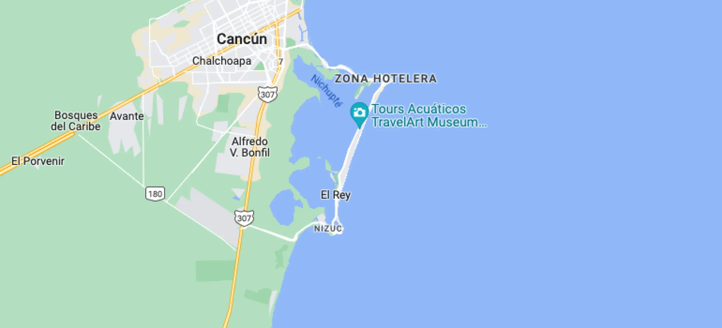 Google maps of Dreams Riviera Cancun