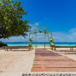 Ceremony in Waves and sand venue at Dreams Sands Cancun resort and spa