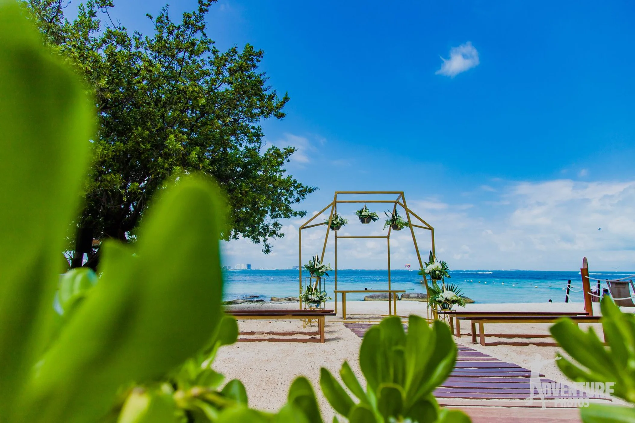 Ceremony in Waves and sand venue at Dreams Sands Cancun resort and spa