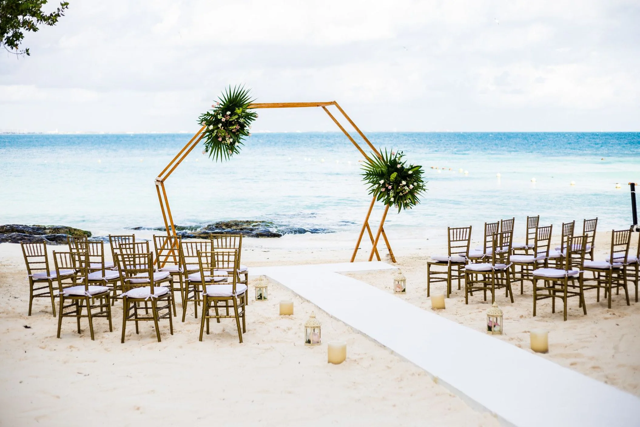 Ceremony in Waves and sand venue at Dreams Sands Cancun resort and spa