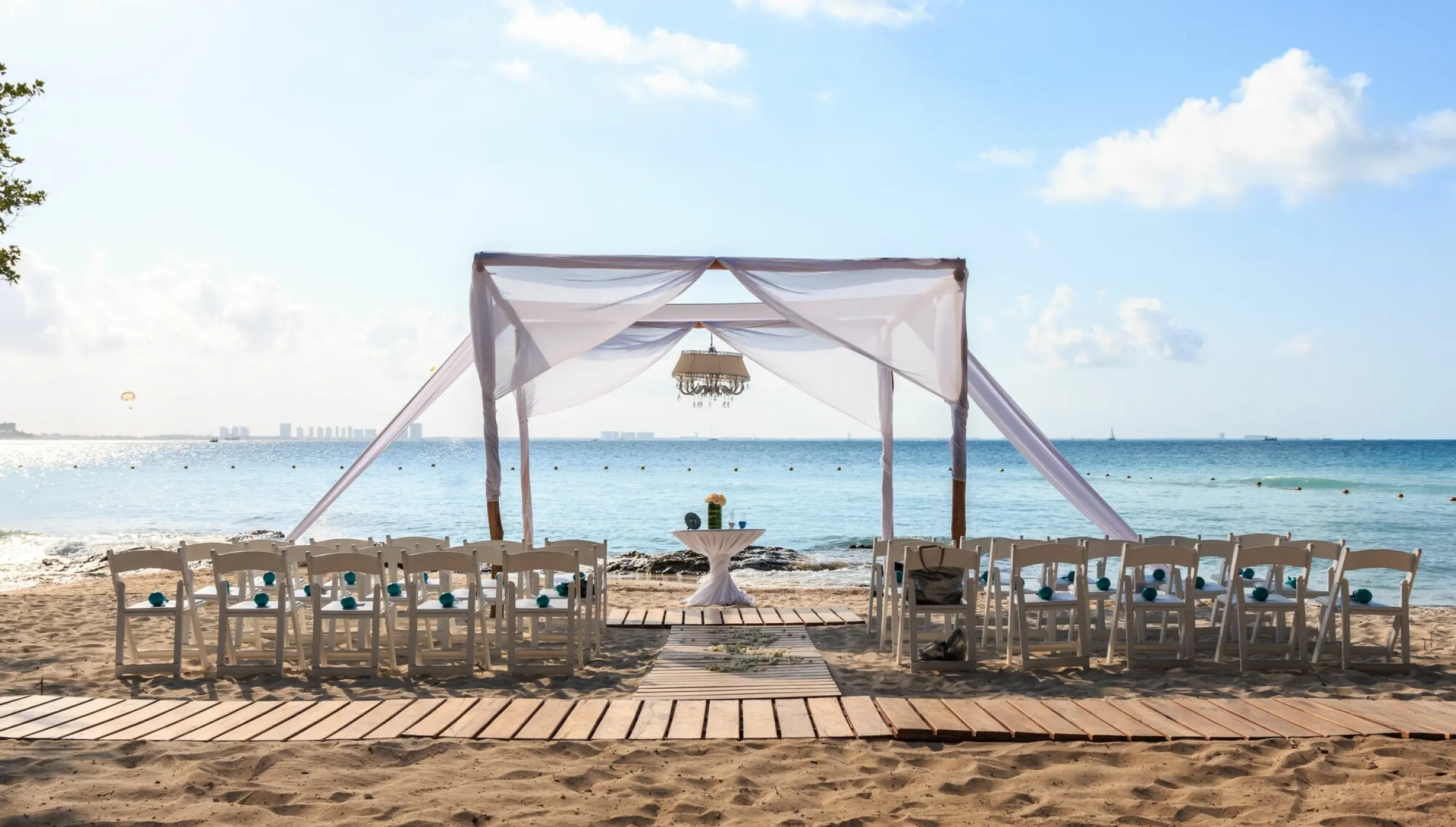 Ceremony in Waves and sand venue at Dreams Sands Cancun resort and spa