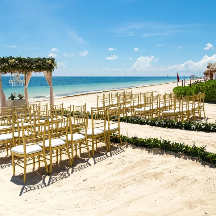 Symbolic ceremony in  Beach Venue at Dreams Sapphire Resort and Spa