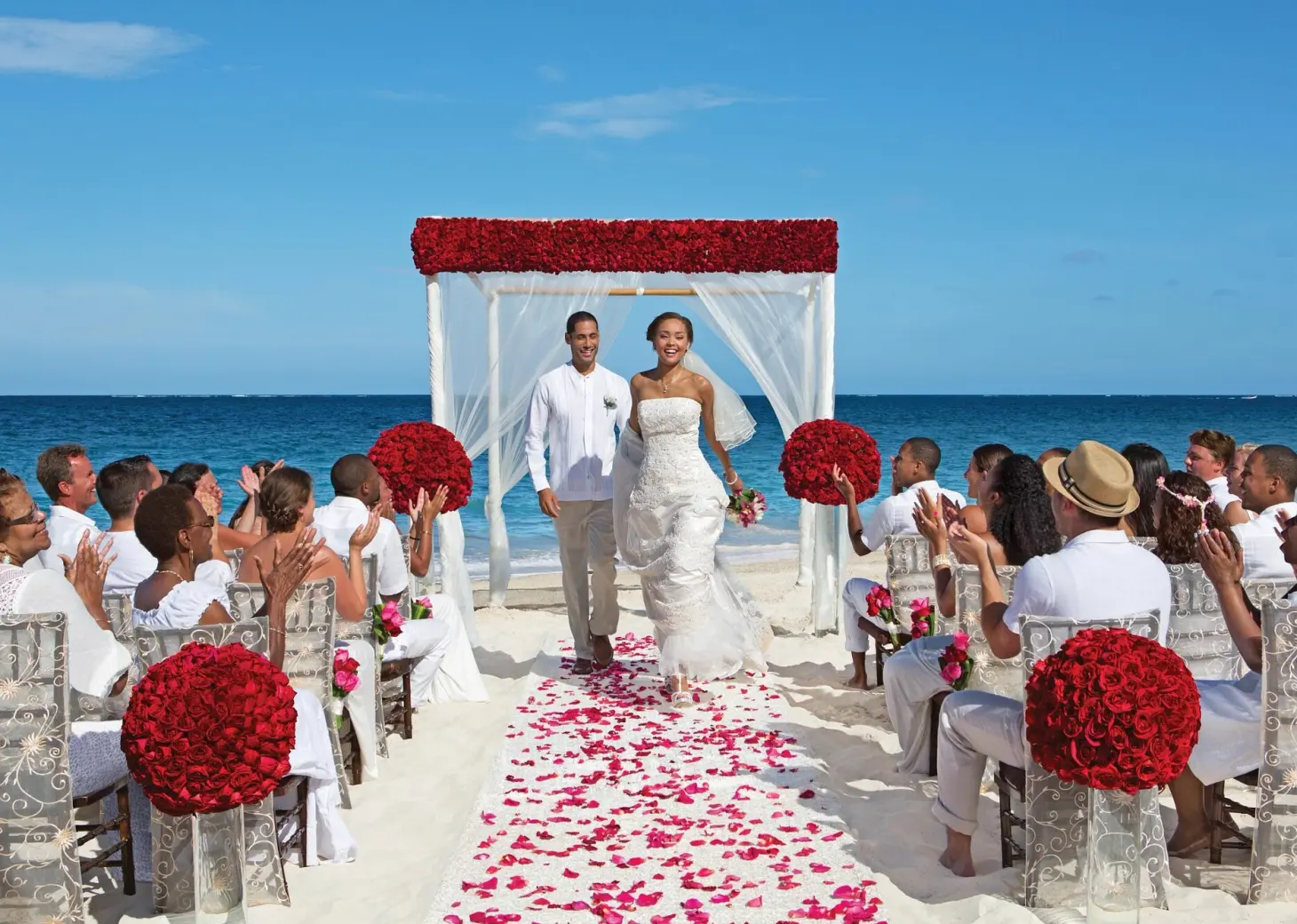 Dreams Sapphire Resort simple beach wedding and couple