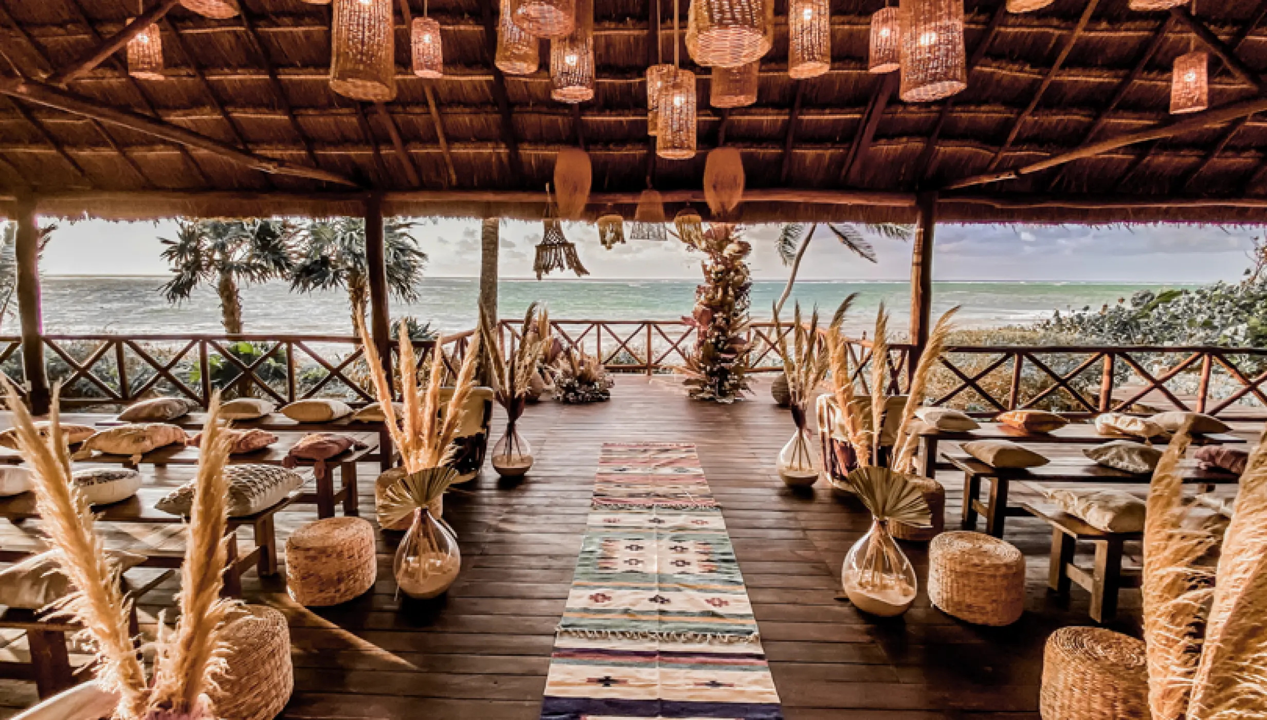 Symbolic ceremony in Tulum Beach Palapa Venue at Dreams Tulum Resort and Spa