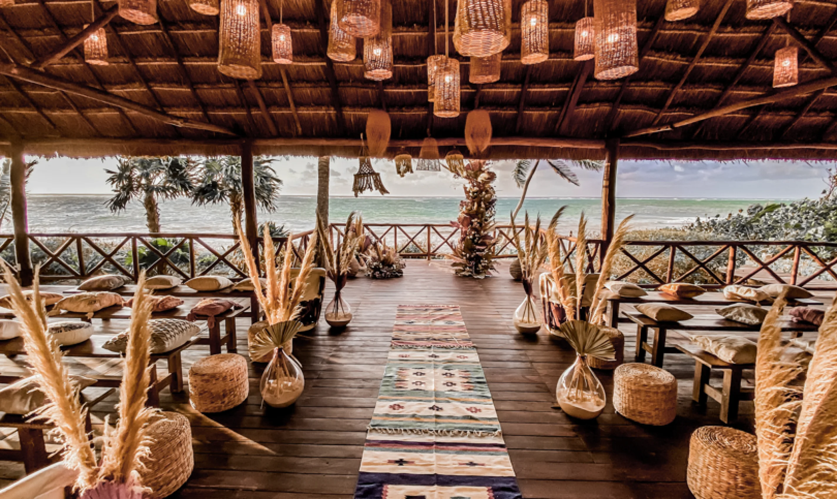 Symbolic ceremony in Tulum Beach Palapa Venue at Dreams Tulum Resort and Spa