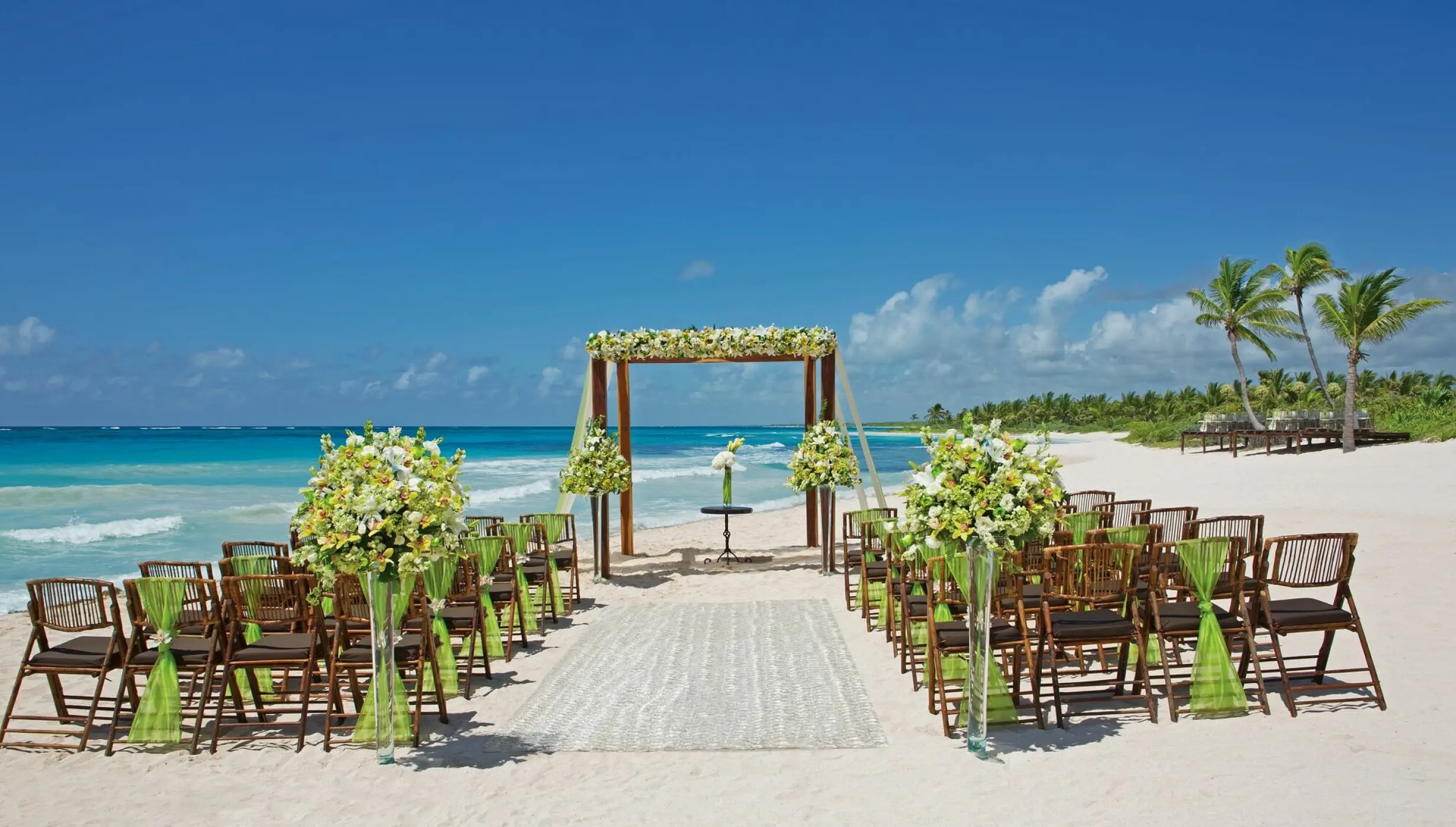 Symbolic ceremony in Seaside beach venue at Dreams Tulum Resort and Spa