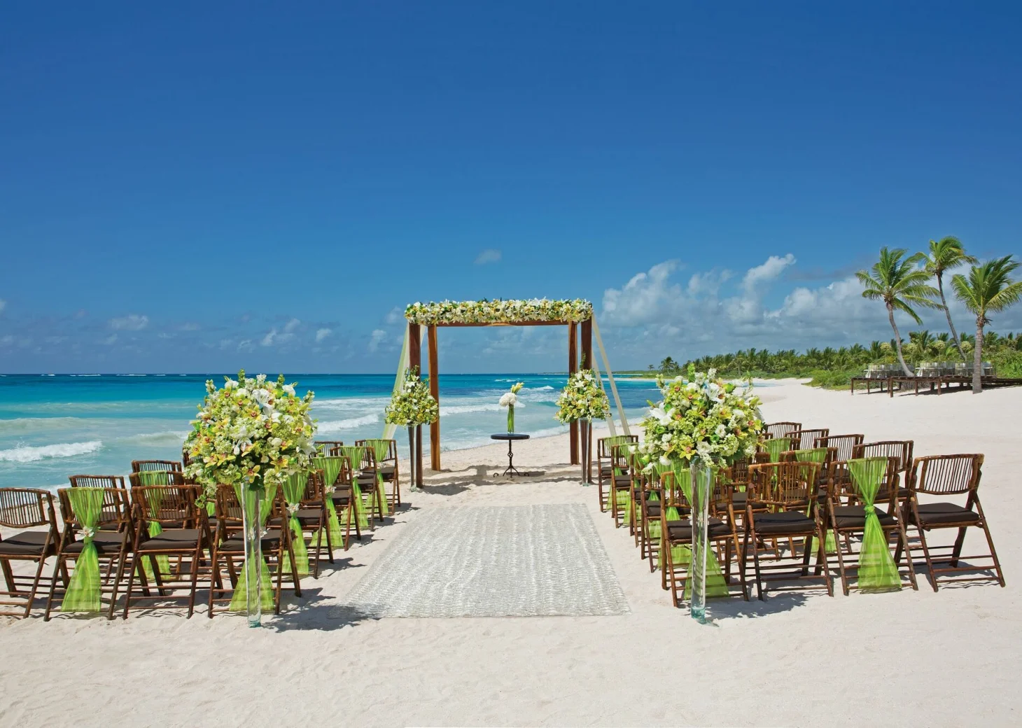 Symbolic ceremony in Seaside beach venue at Dreams Tulum Resort and Spa