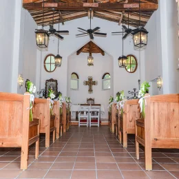 Catholic wedding in chapel wedding venue at Dreams Tulum Resort