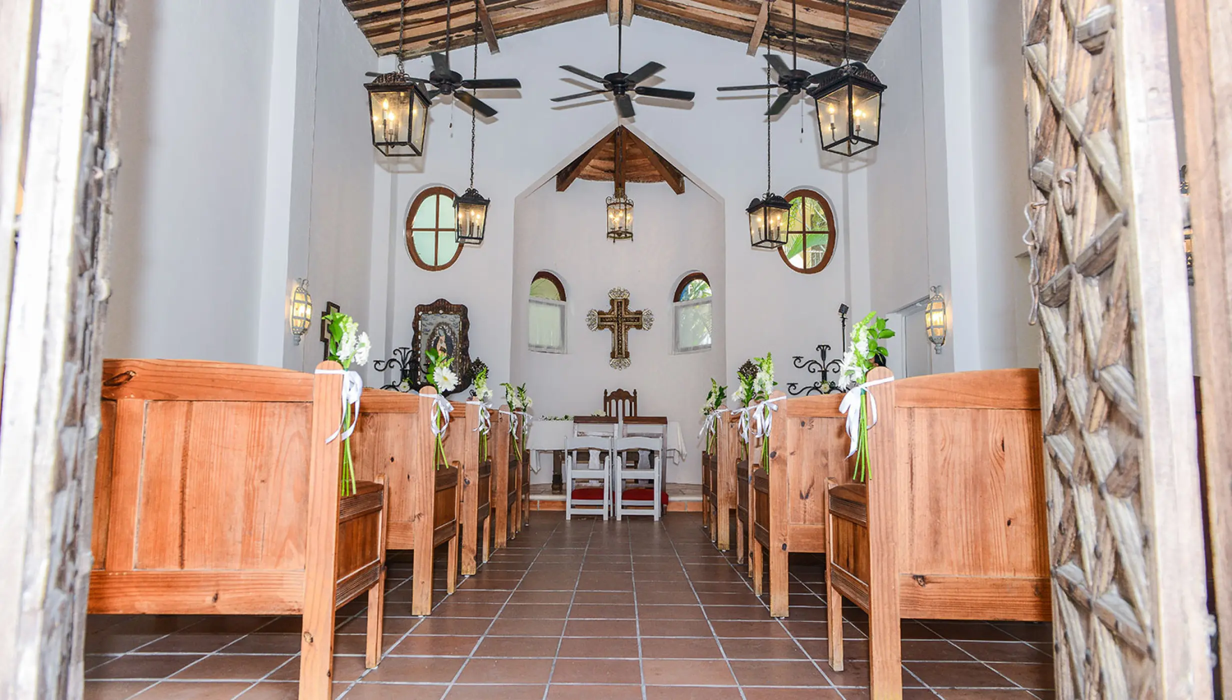 Catholic wedding in chapel wedding venue at Dreams Tulum Resort