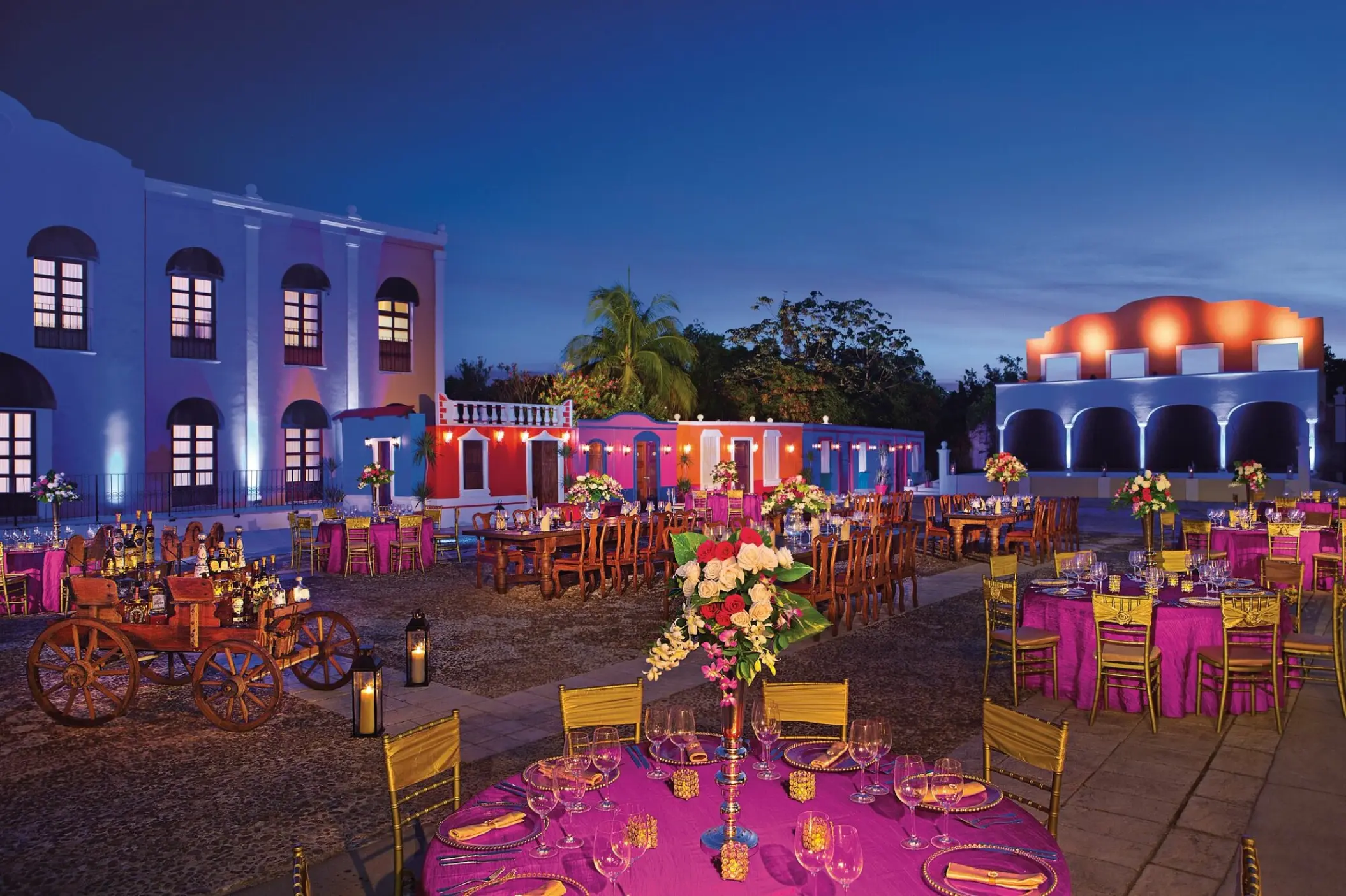 Mexican Plaza wedding reception at Dreams Tulum, Tulum