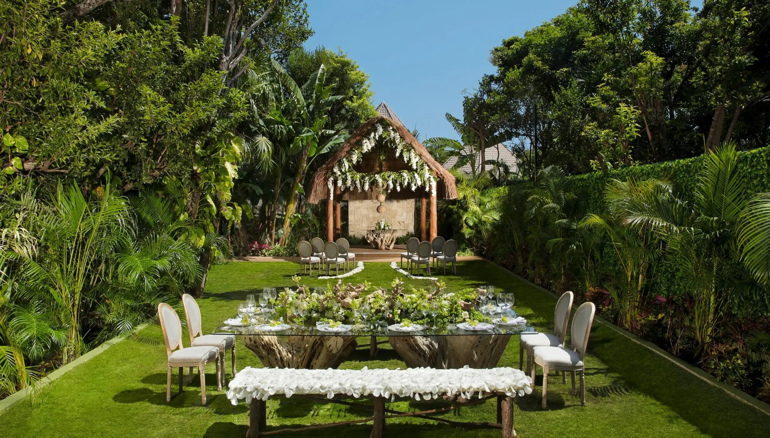 garden venue for weddings with palapa at Dreams Tulum Resort and spa