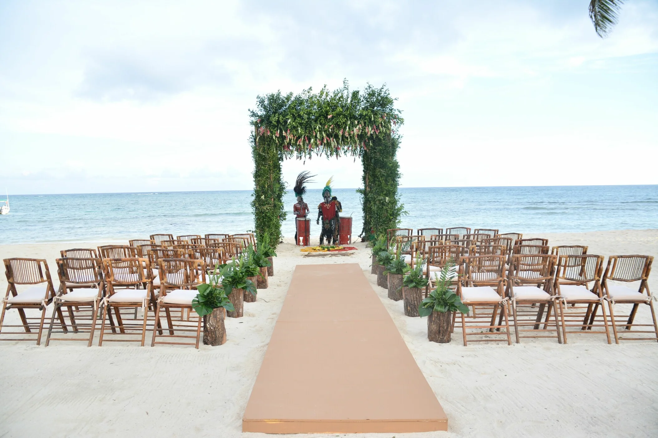 Symbolic ceremony in Seaside beach venue at Dreams Tulum Resort and Spa
