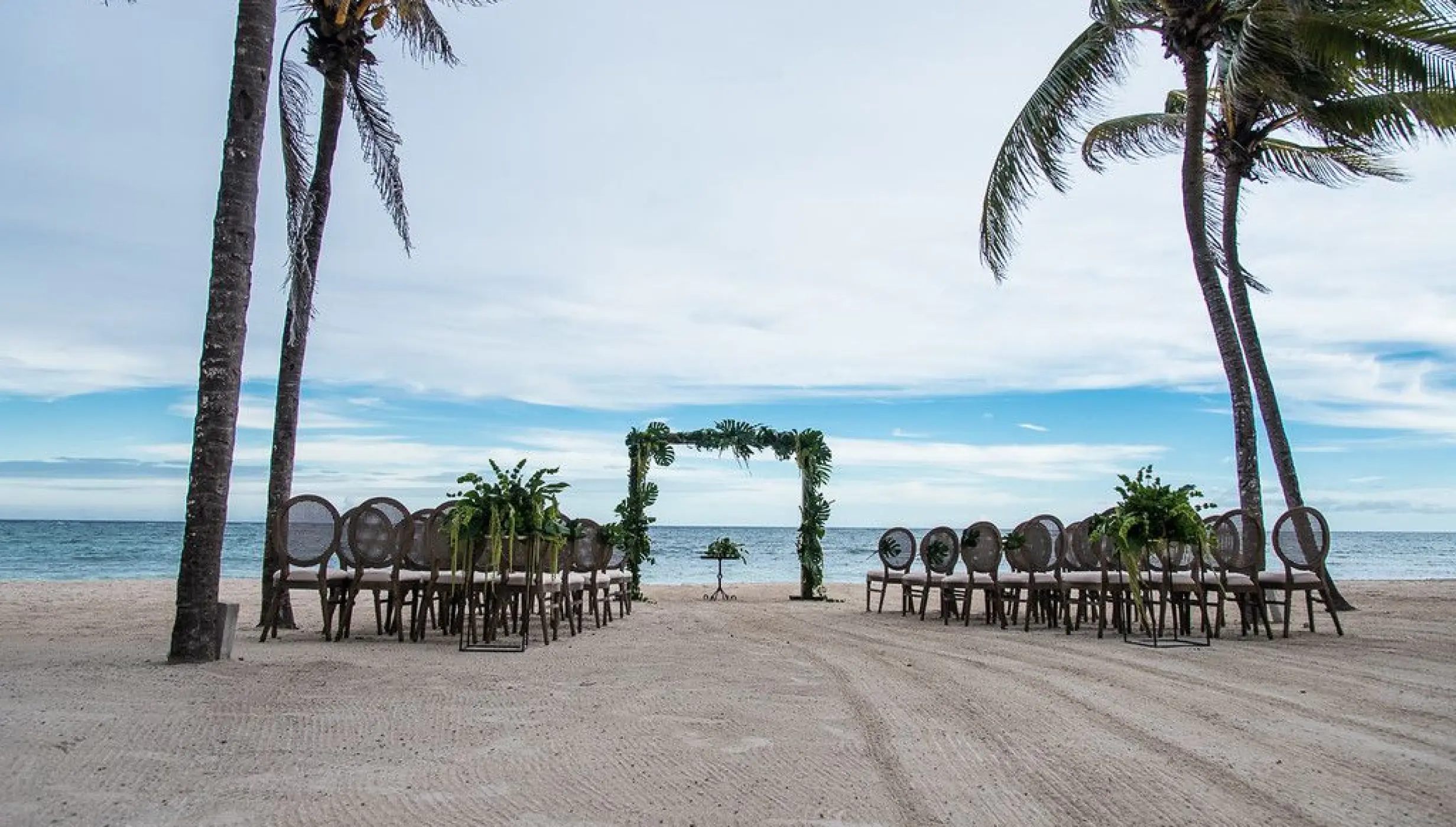 Symbolic ceremony in Seaside beach venue at Dreams Tulum Resort and Spa