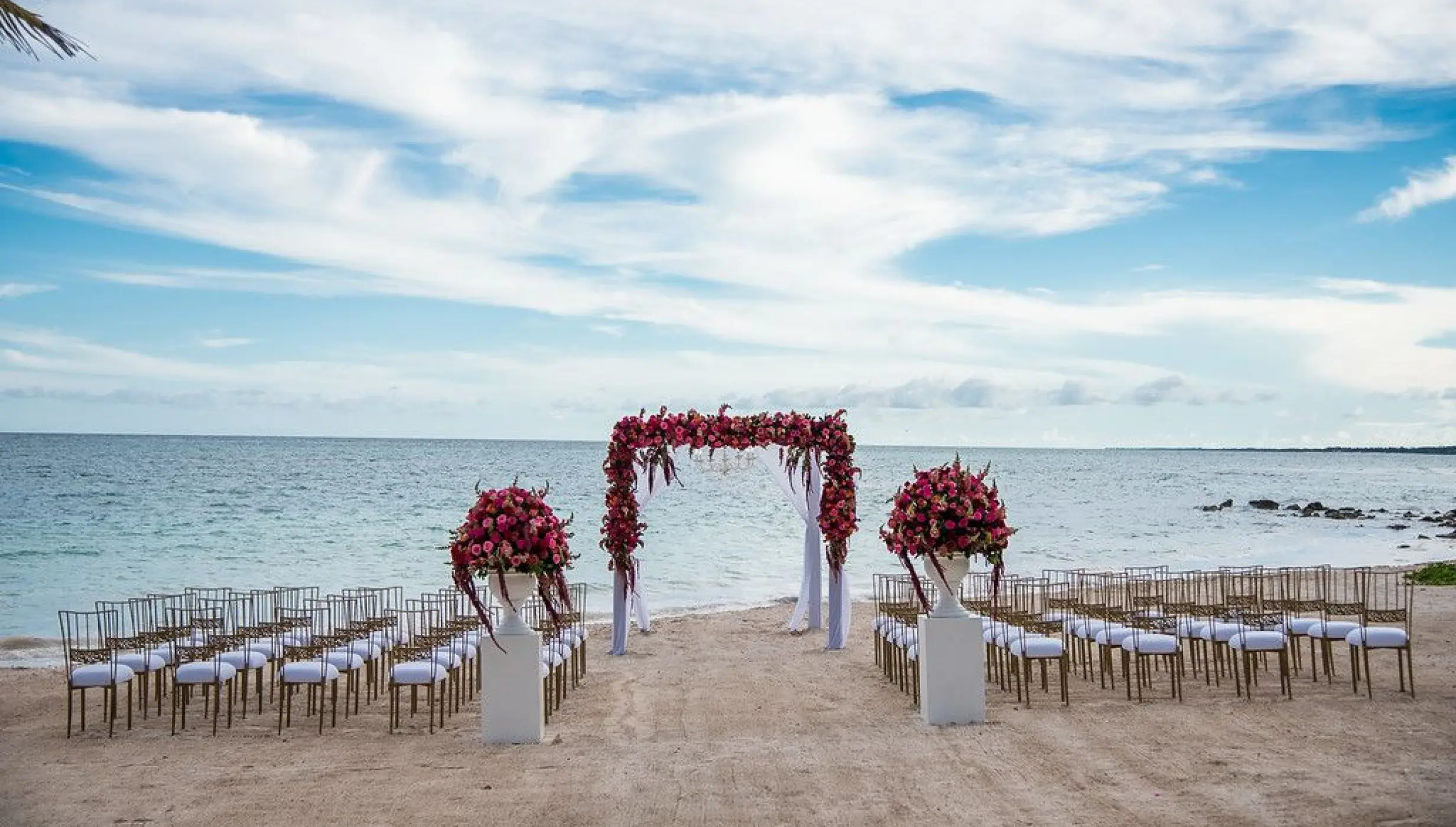 Symbolic ceremony in Seaside beach venue at Dreams Tulum Resort and Spa