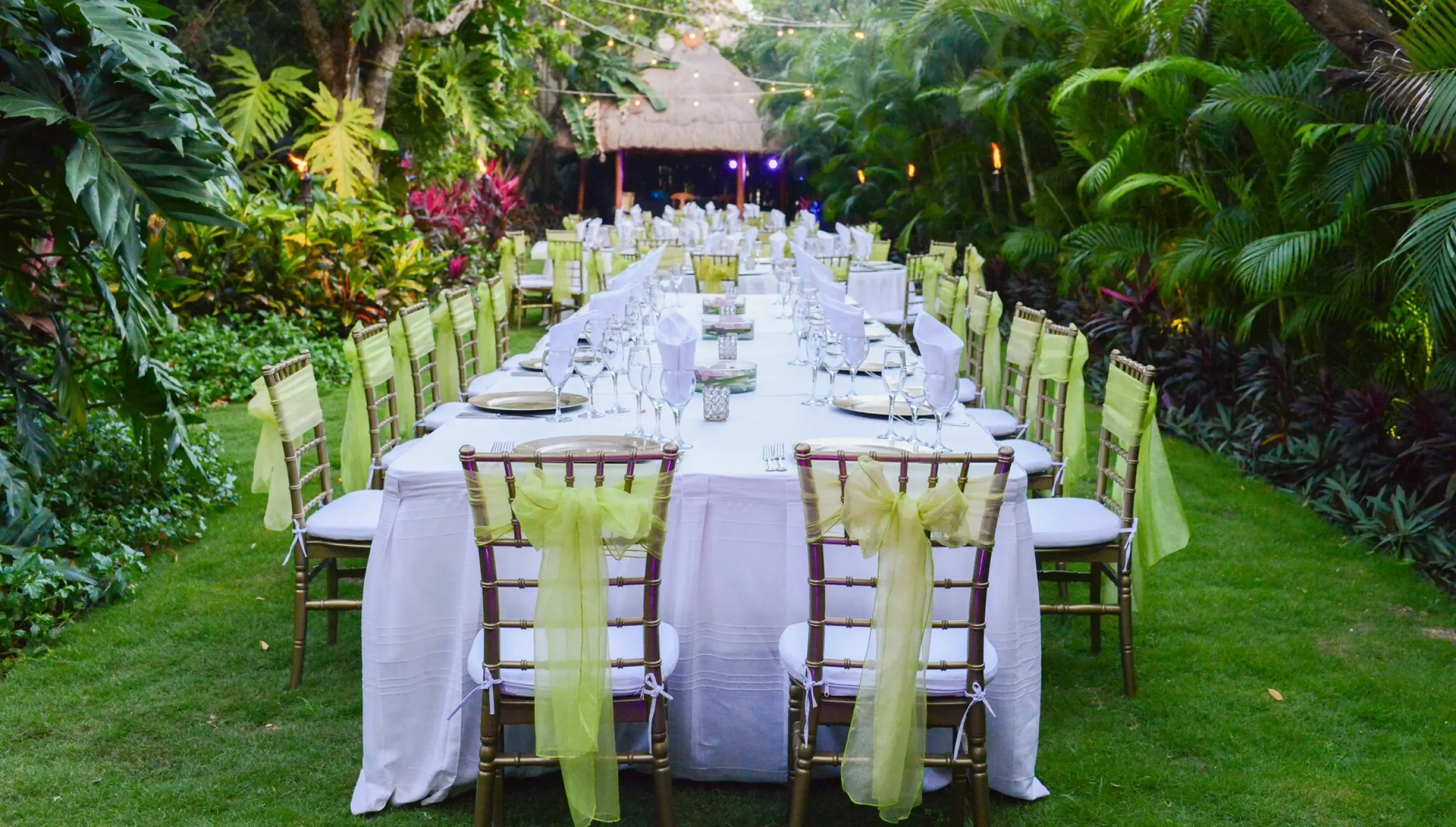 garden venue for weddings with palapa at Dreams Tulum Resort and spa