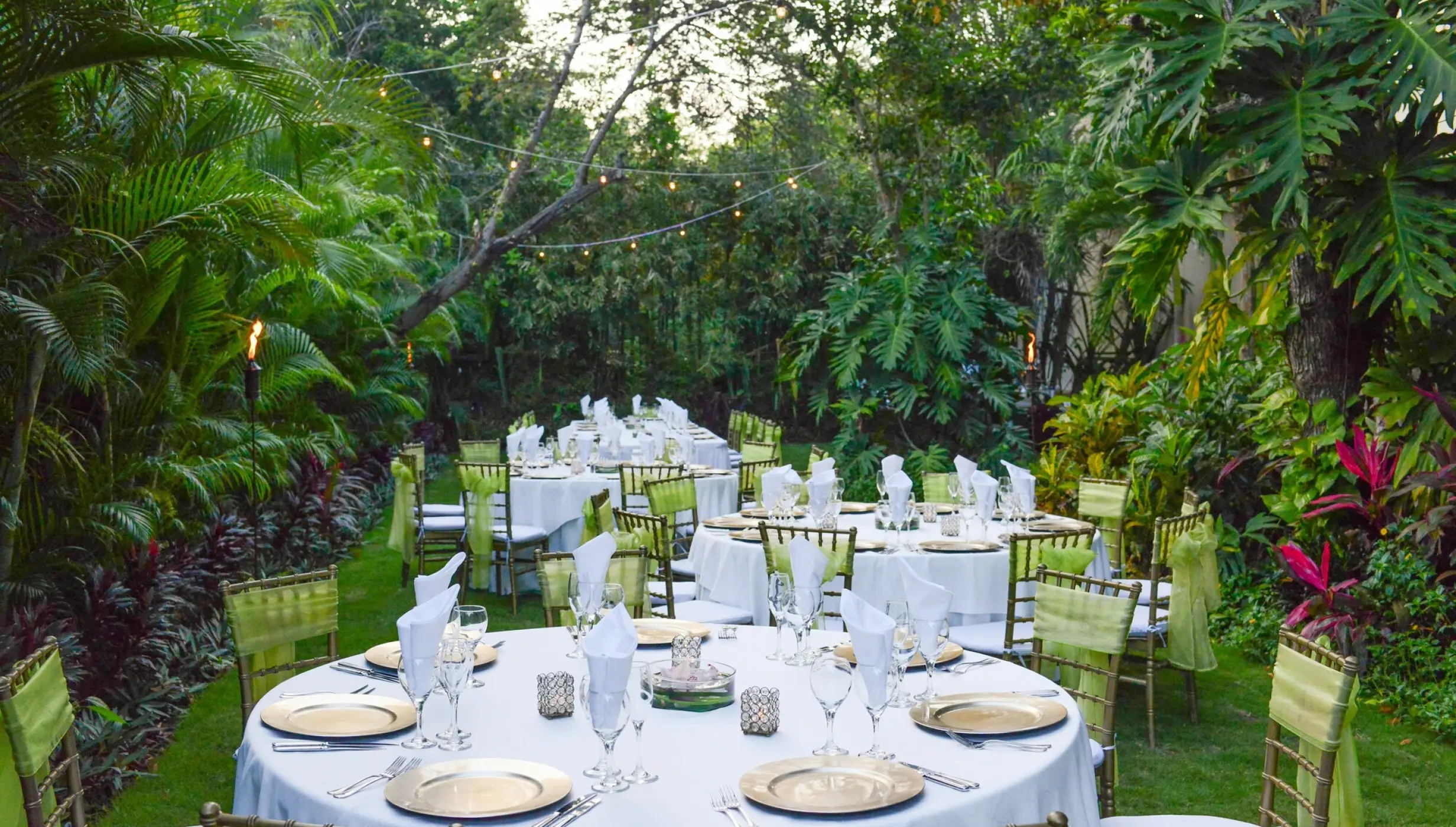 garden venue for weddings with palapa at Dreams Tulum Resort and spa