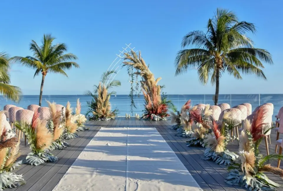 Symbolic ceremony in Sunset Rooftop at Dreams Tulum Resort and Spa.