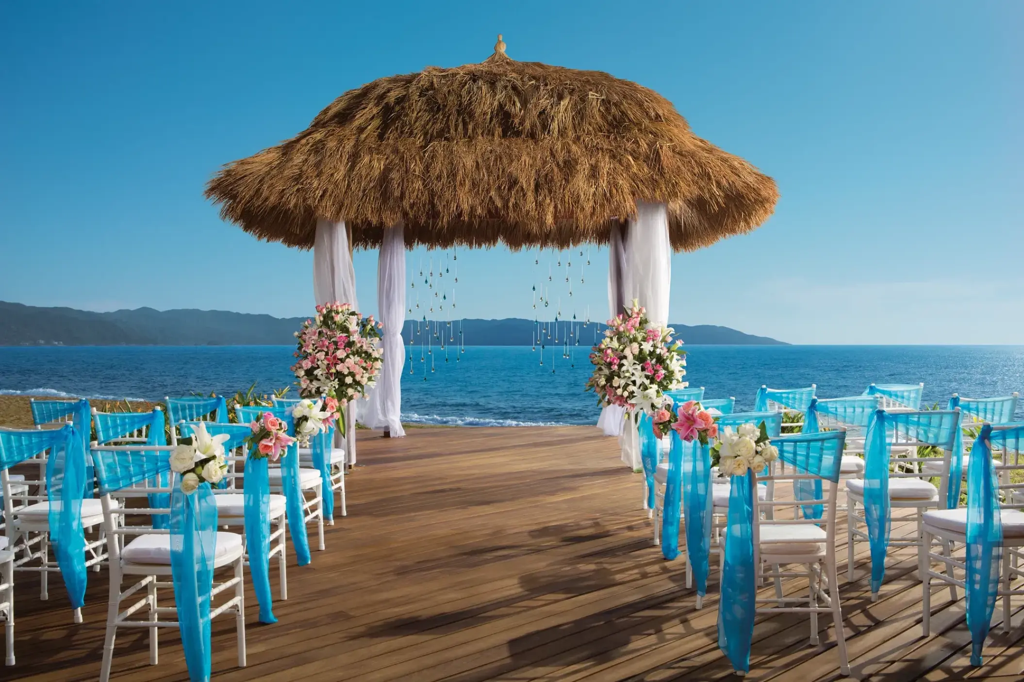 Oceanfront wedding ceremony gazebo at Dreams Vallarta Bay, Puerto Vallarta