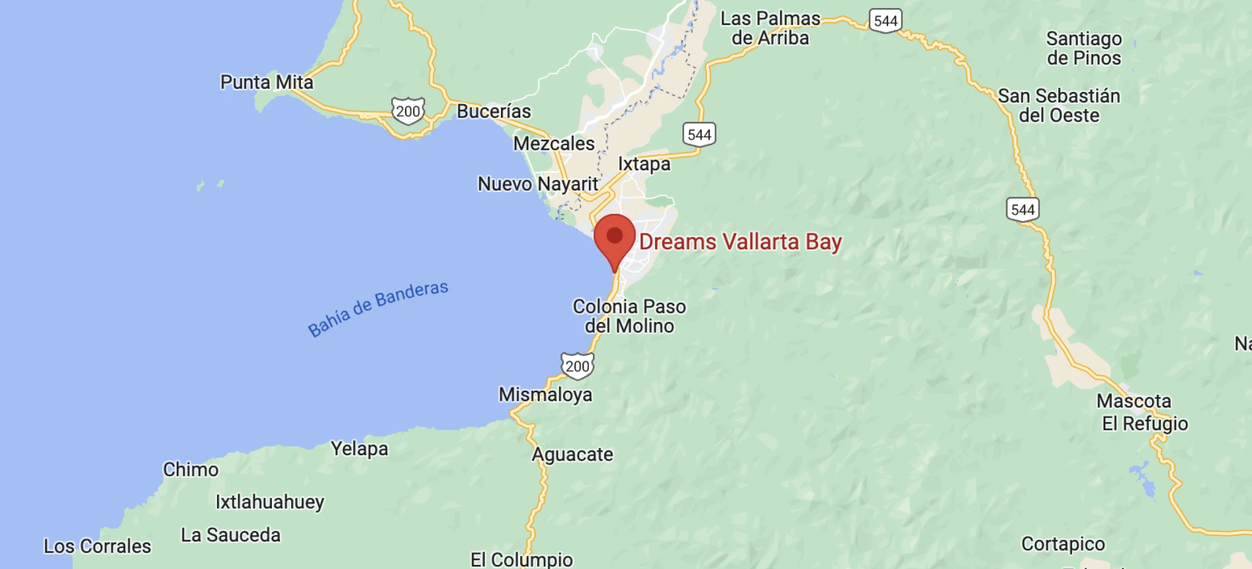 Google maps at Dreams Vallarta Bay Resort and Spa
