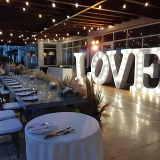 Dinner reception on the carnival terrace at Dreams Jade resort and spa